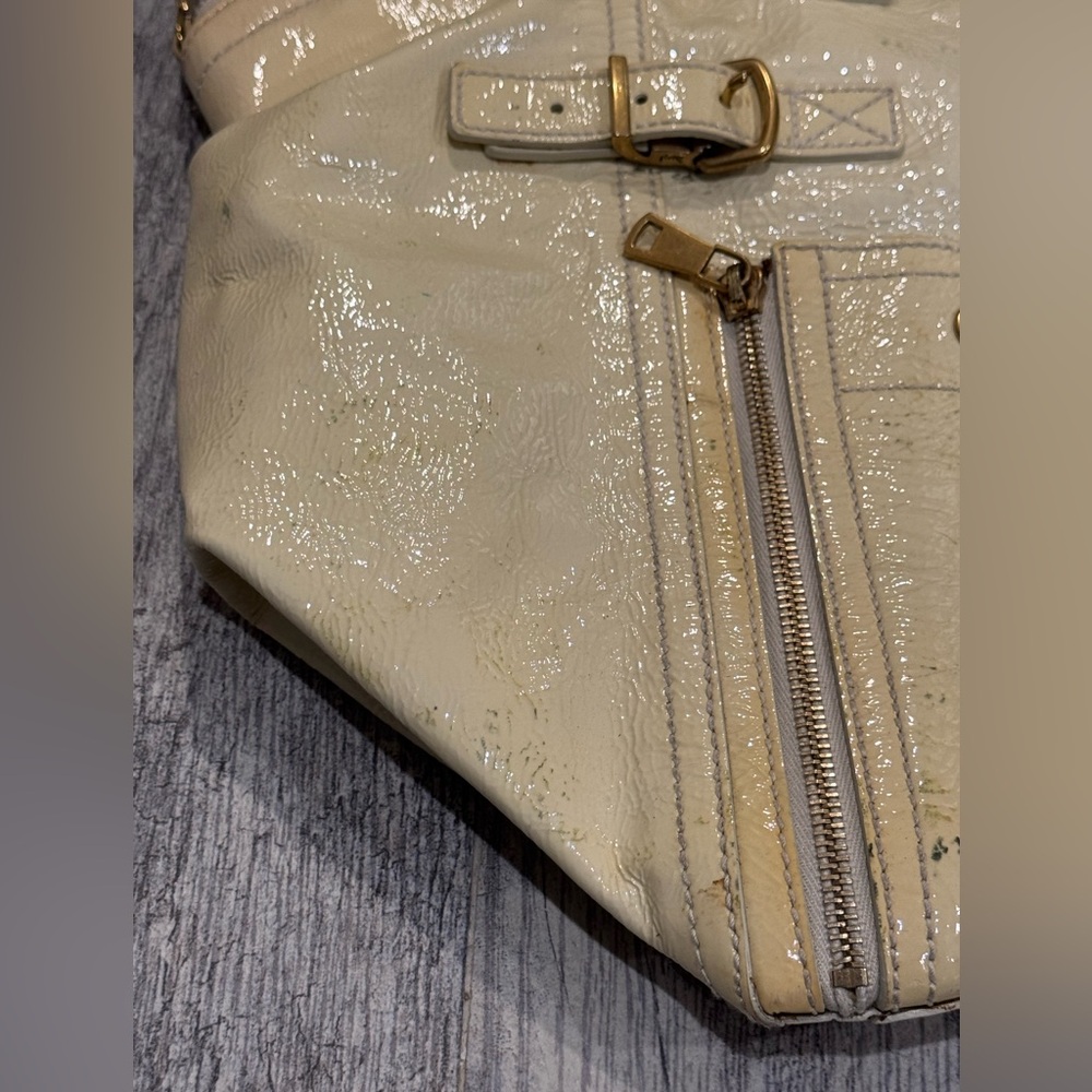 YSL Saint Laurent cream downtown leather Rive Gauche bag - Picture 9 of 11
